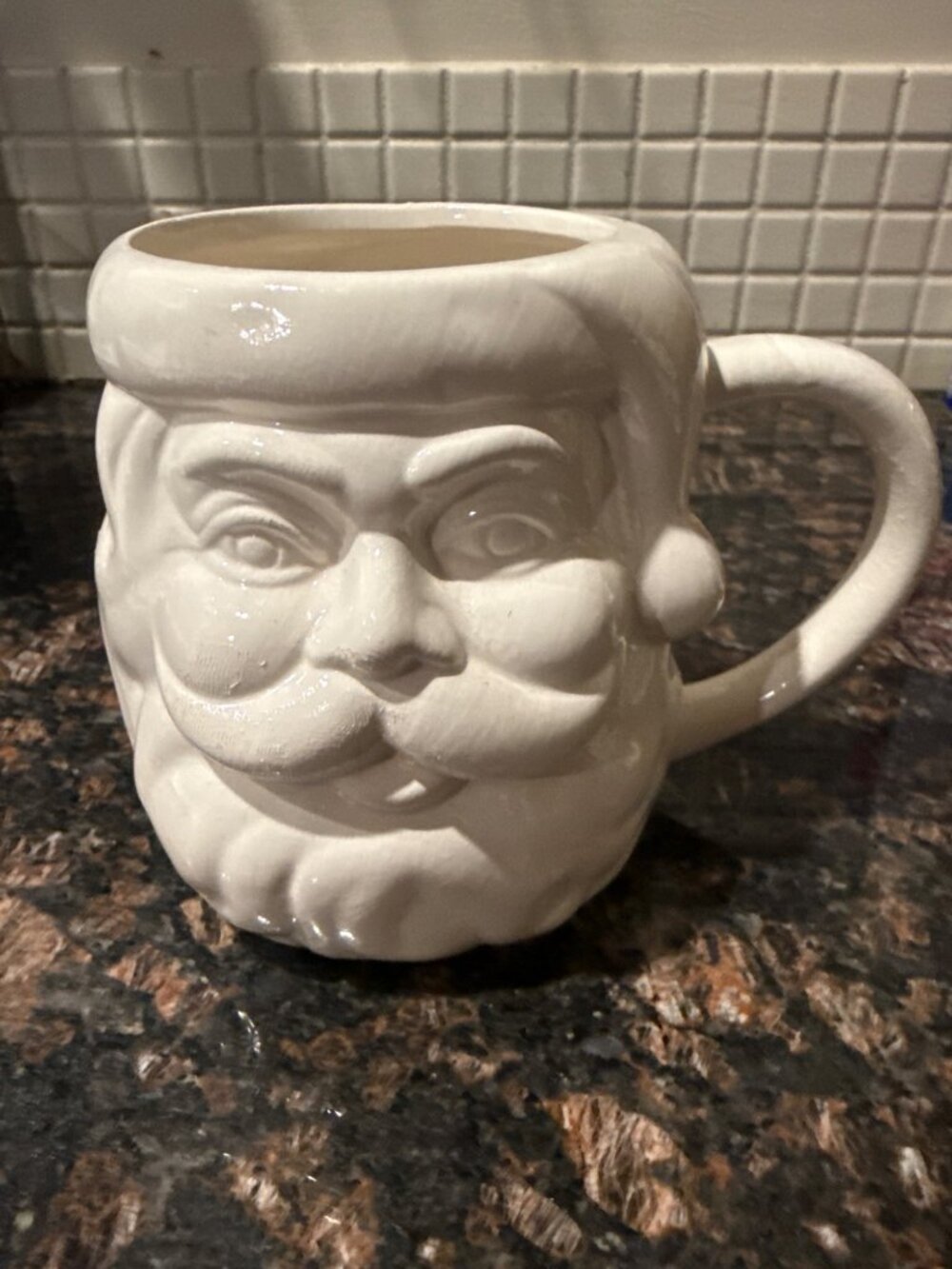 Santa Claus Ceramic Mug Vintage Style 6-Inch White Dishwasher & Microwave Safe